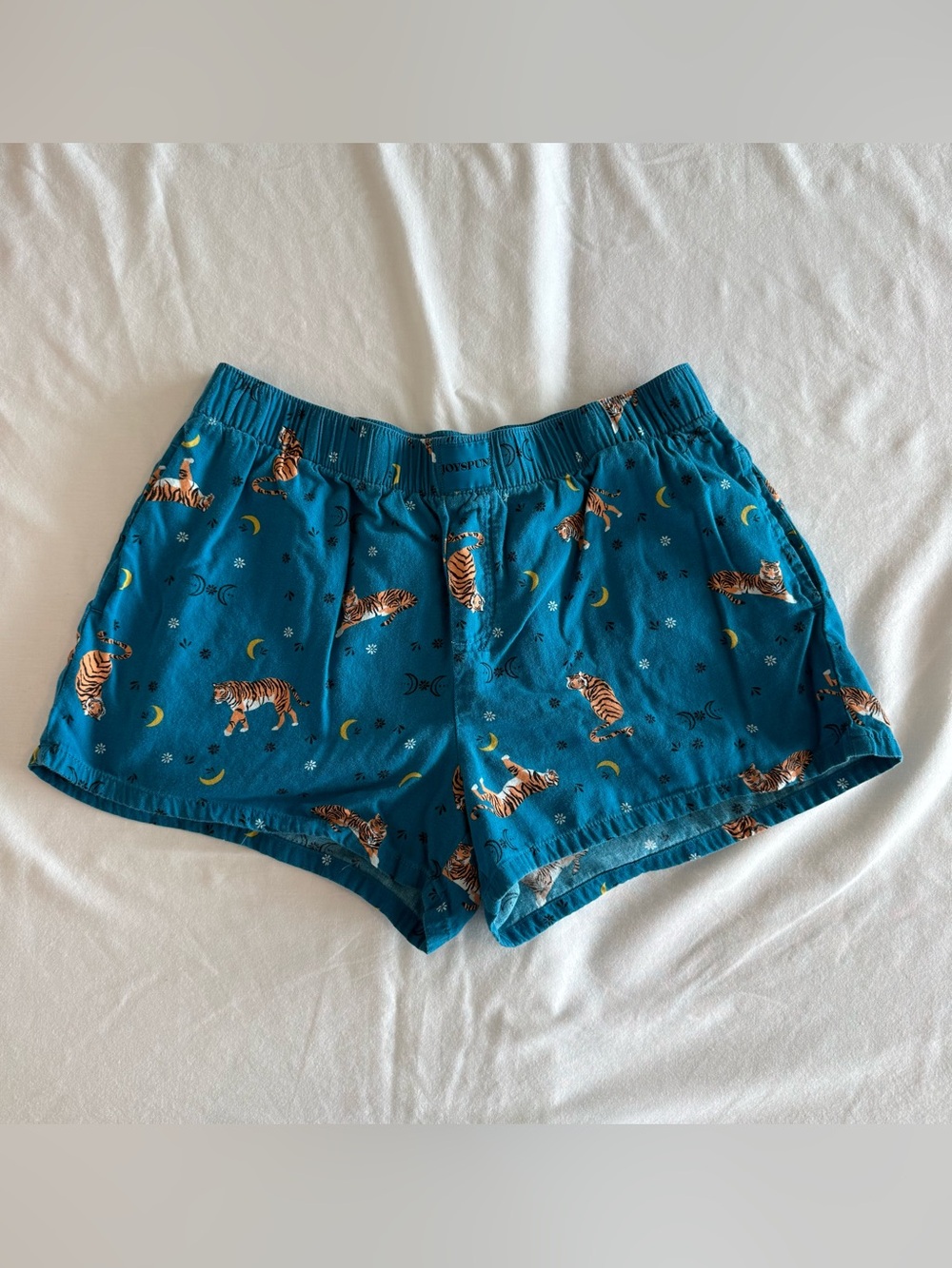 Joyspun Teal Tiger Sleep Shorts Size Small